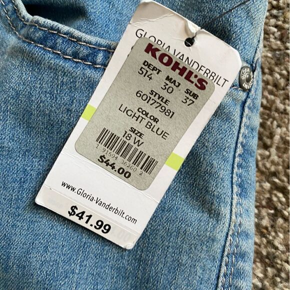 Gloria Vanderbilt Amanda Jeans New Womens Size 18W - Picture 8 of 8